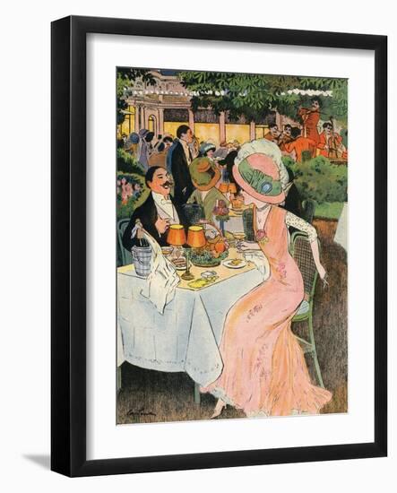 Outdoor Restaurant 1909-null-Framed Photographic Print