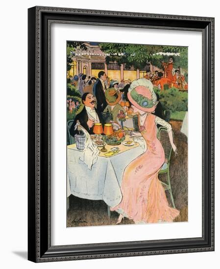 Outdoor Restaurant 1909-null-Framed Photographic Print