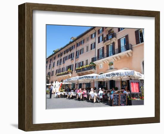 Outdoor Restaurant, Piazza Navona, Rome, Lazio, Italy, Europe-Adina Tovy-Framed Photographic Print