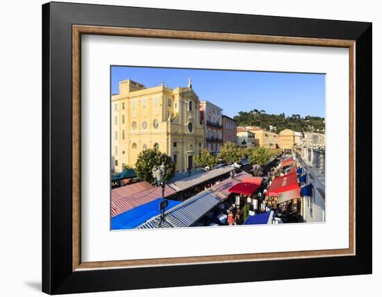 Outdoor Restaurants Set Up in Cours Saleya-Amanda Hall-Framed Photographic Print