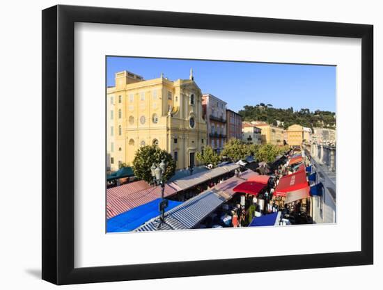 Outdoor Restaurants Set Up in Cours Saleya-Amanda Hall-Framed Photographic Print