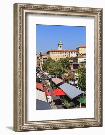 Outdoor Restaurants Set Up in Cours Saleya-Amanda Hall-Framed Photographic Print