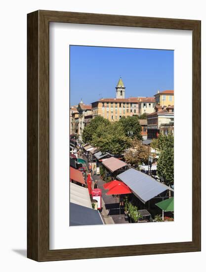 Outdoor Restaurants Set Up in Cours Saleya-Amanda Hall-Framed Photographic Print