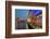 Outdoor Restaurants under Galata Bridge with Yeni Cami or New Mosque at Dusk, Istanbul-Stefano Politi Markovina-Framed Photographic Print