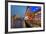 Outdoor Restaurants under Galata Bridge with Yeni Cami or New Mosque at Dusk, Istanbul-Stefano Politi Markovina-Framed Photographic Print