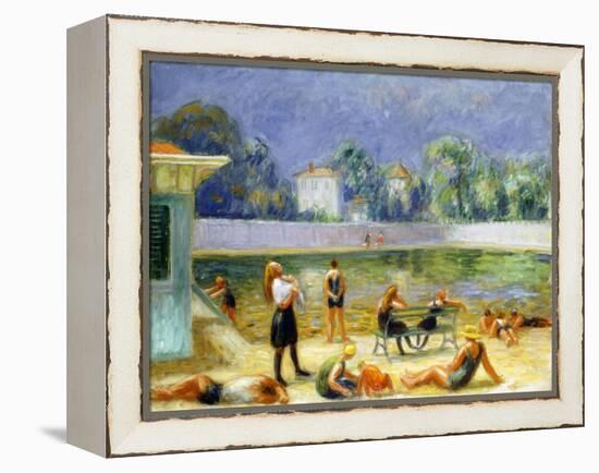 Outdoor Swimming Pool-William James Glackens-Framed Premier Image Canvas