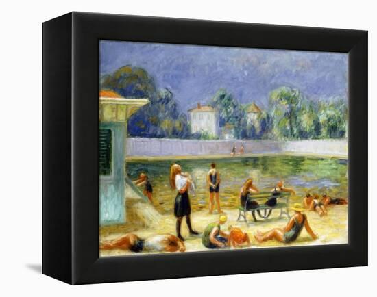 Outdoor Swimming Pool-William James Glackens-Framed Premier Image Canvas