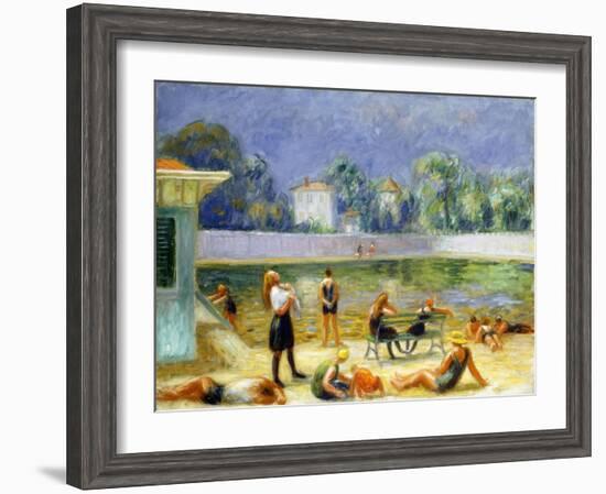 Outdoor Swimming Pool-William James Glackens-Framed Giclee Print