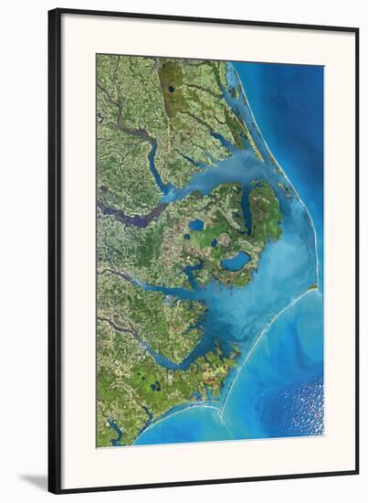Outer Banks, NC from Space   - ?Spaceshots-null-Framed Art Print