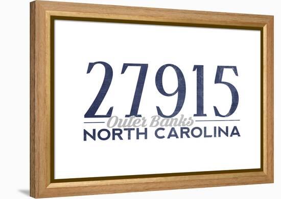 Outer Banks, North Carolina - 27915 Zip Code (Blue)-Lantern Press-Framed Stretched Canvas