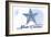 Outer Banks, North Carolina - Starfish - Blue - Coastal Icon-Lantern Press-Framed Art Print