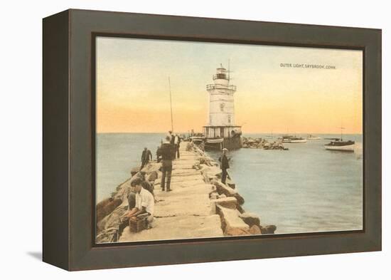 Outer Lighthouse, Saybrook, Connecticut-null-Framed Stretched Canvas