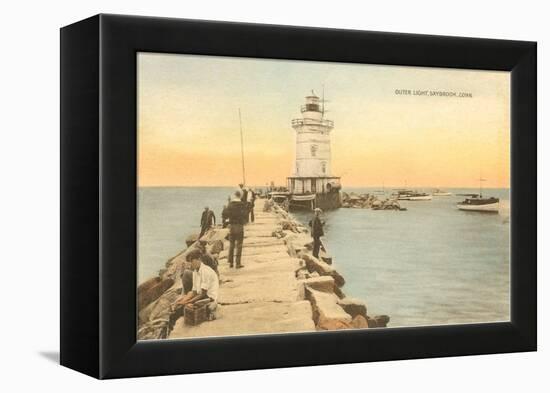 Outer Lighthouse, Saybrook, Connecticut-null-Framed Stretched Canvas