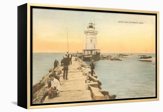 Outer Lighthouse, Saybrook, Connecticut-null-Framed Stretched Canvas