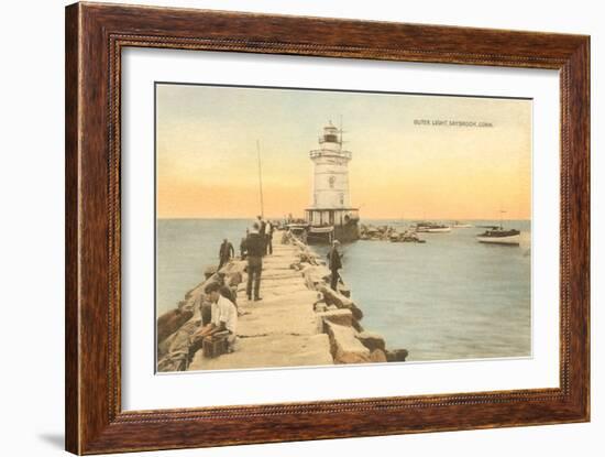 Outer Lighthouse, Saybrook, Connecticut-null-Framed Art Print