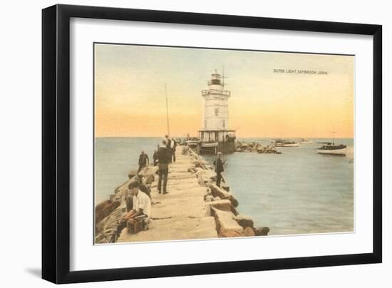 Outer Lighthouse, Saybrook, Connecticut-null-Framed Art Print