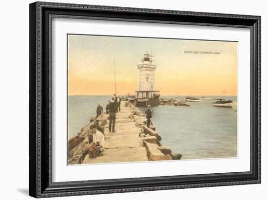 Outer Lighthouse, Saybrook, Connecticut-null-Framed Art Print