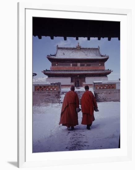 Outer Mongolia, Hidden Land Where Russia and China Square Off, Mongolian Buddhist Monastary-Howard Sochurek-Framed Premium Photographic Print