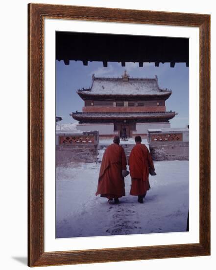 Outer Mongolia, Hidden Land Where Russia and China Square Off, Mongolian Buddhist Monastary-Howard Sochurek-Framed Premium Photographic Print