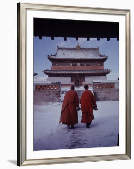 Outer Mongolia, Hidden Land Where Russia and China Square Off, Mongolian Buddhist Monastary-Howard Sochurek-Framed Premium Photographic Print