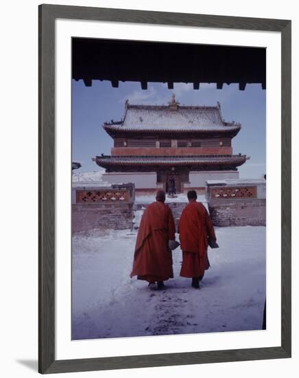 Outer Mongolia, Hidden Land Where Russia and China Square Off, Mongolian Buddhist Monastary-Howard Sochurek-Framed Premium Photographic Print