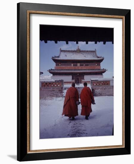 Outer Mongolia, Hidden Land Where Russia and China Square Off, Mongolian Buddhist Monastary-Howard Sochurek-Framed Photographic Print