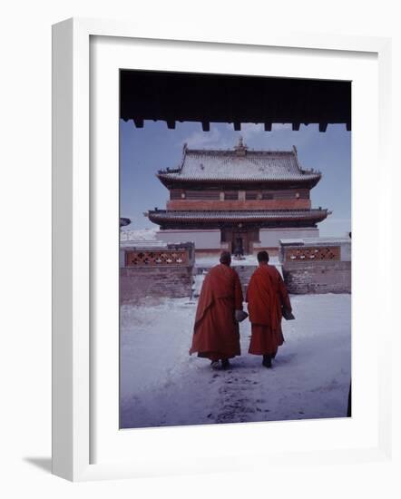 Outer Mongolia, Hidden Land Where Russia and China Square Off, Mongolian Buddhist Monastary-Howard Sochurek-Framed Photographic Print