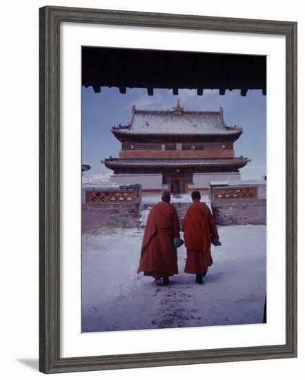 Outer Mongolia, Hidden Land Where Russia and China Square Off, Mongolian Buddhist Monastary-Howard Sochurek-Framed Photographic Print