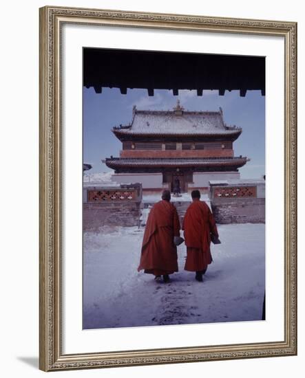 Outer Mongolia, Hidden Land Where Russia and China Square Off, Mongolian Buddhist Monastary-Howard Sochurek-Framed Photographic Print