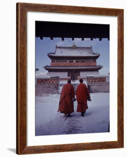 Outer Mongolia, Hidden Land Where Russia and China Square Off, Mongolian Buddhist Monastary-Howard Sochurek-Framed Photographic Print