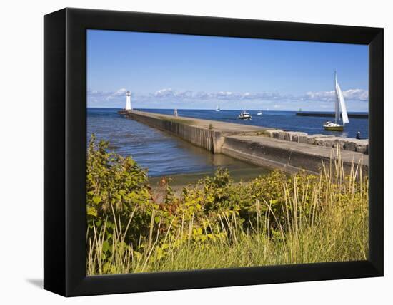 Outer Sodus Lighthouse, Greater Rochester Area, New York State, USA-Richard Cummins-Framed Premier Image Canvas