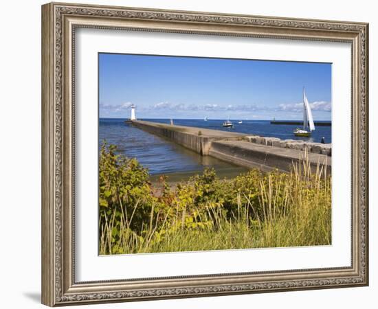 Outer Sodus Lighthouse, Greater Rochester Area, New York State, USA-Richard Cummins-Framed Photographic Print