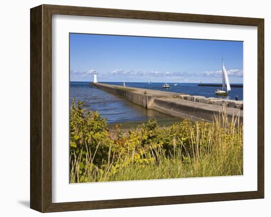 Outer Sodus Lighthouse, Greater Rochester Area, New York State, USA-Richard Cummins-Framed Photographic Print