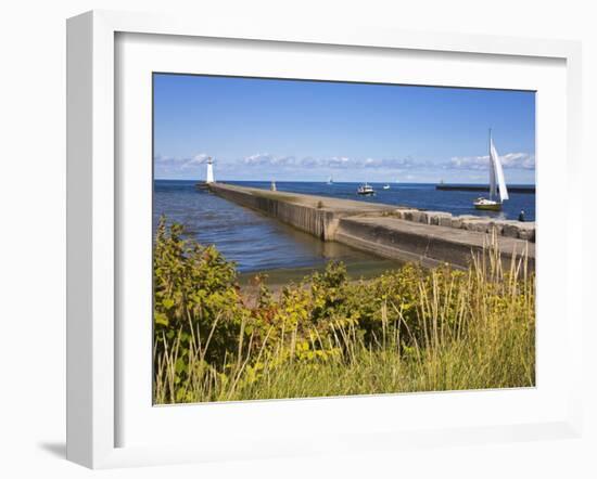 Outer Sodus Lighthouse, Greater Rochester Area, New York State, USA-Richard Cummins-Framed Photographic Print