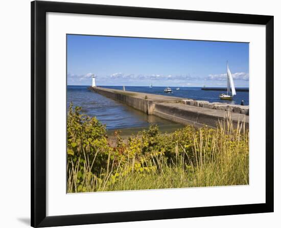 Outer Sodus Lighthouse, Greater Rochester Area, New York State, USA-Richard Cummins-Framed Photographic Print
