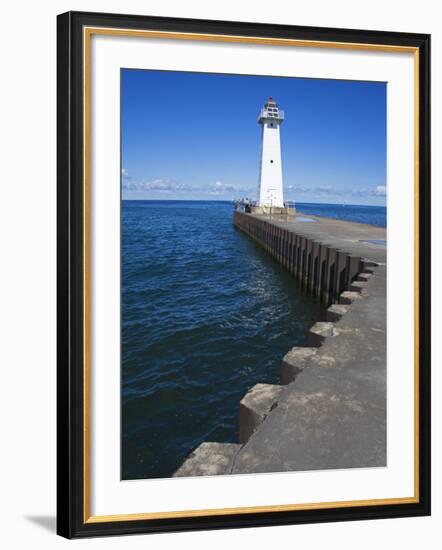 Outer Sodus Lighthouse, Greater Rochester Area, New York State, USA-Richard Cummins-Framed Photographic Print