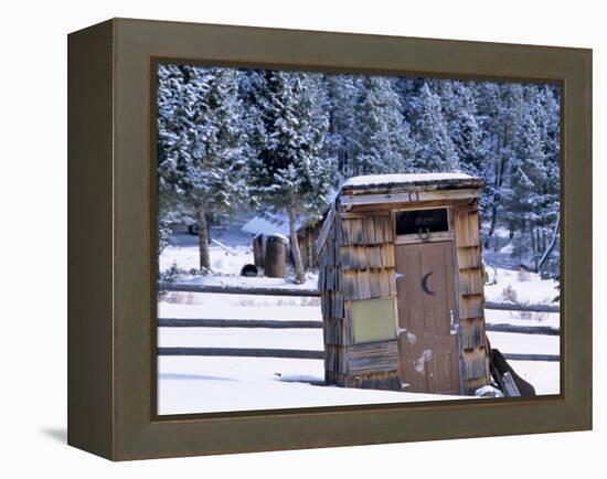 Outhouse at Elkhorn Ghost Town, Montana, USA-Chuck Haney-Framed Premier Image Canvas