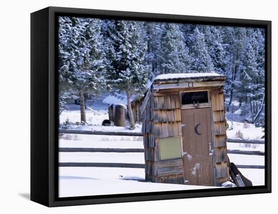 Outhouse at Elkhorn Ghost Town, Montana, USA-Chuck Haney-Framed Premier Image Canvas