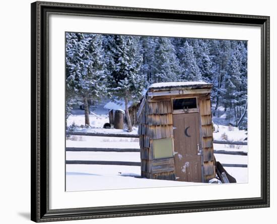 Outhouse at Elkhorn Ghost Town, Montana, USA-Chuck Haney-Framed Photographic Print