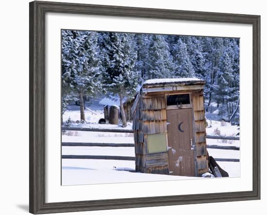 Outhouse at Elkhorn Ghost Town, Montana, USA-Chuck Haney-Framed Photographic Print