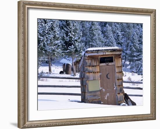 Outhouse at Elkhorn Ghost Town, Montana, USA-Chuck Haney-Framed Photographic Print