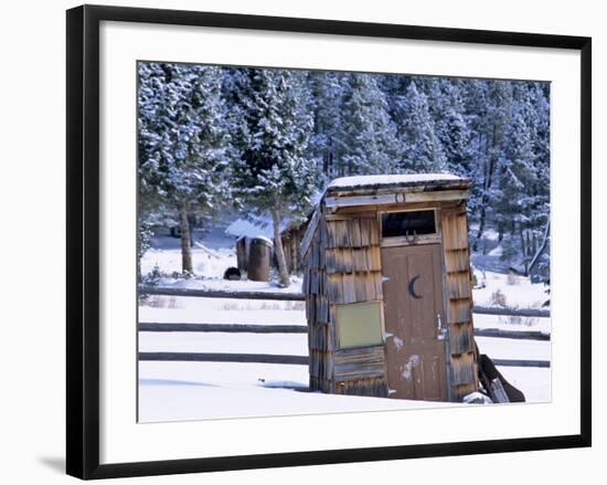 Outhouse at Elkhorn Ghost Town, Montana, USA-Chuck Haney-Framed Photographic Print