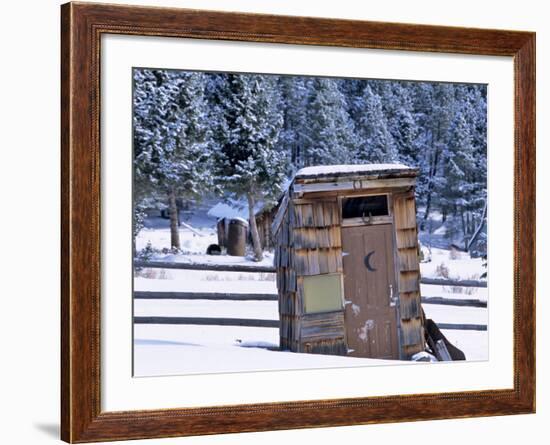 Outhouse at Elkhorn Ghost Town, Montana, USA-Chuck Haney-Framed Photographic Print