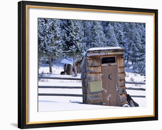 Outhouse at Elkhorn Ghost Town, Montana, USA-Chuck Haney-Framed Photographic Print