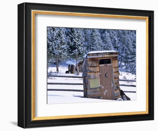 Outhouse at Elkhorn Ghost Town, Montana, USA-Chuck Haney-Framed Photographic Print