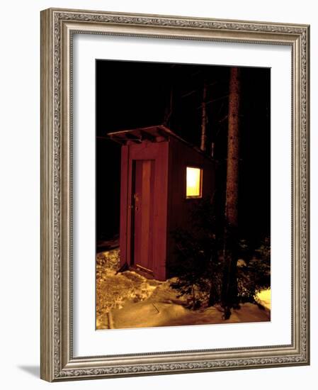 Outhouse at the Sub Sig Outing Club's Dickerman Cabin, New Hampshire, USA-Jerry & Marcy Monkman-Framed Photographic Print