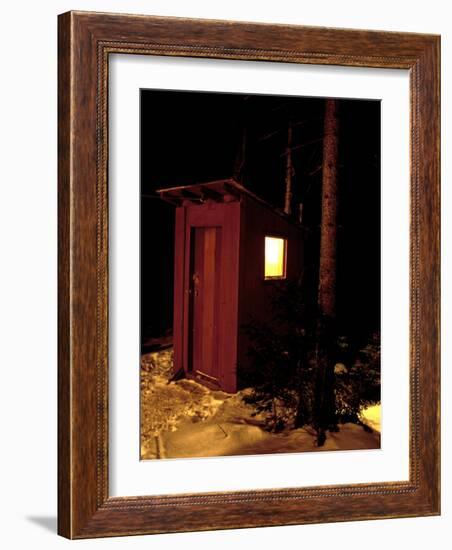 Outhouse at the Sub Sig Outing Club's Dickerman Cabin, New Hampshire, USA-Jerry & Marcy Monkman-Framed Photographic Print