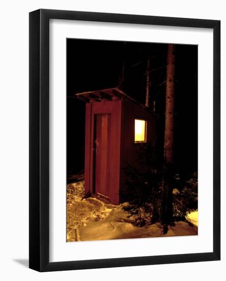 Outhouse at the Sub Sig Outing Club's Dickerman Cabin, New Hampshire, USA-Jerry & Marcy Monkman-Framed Photographic Print