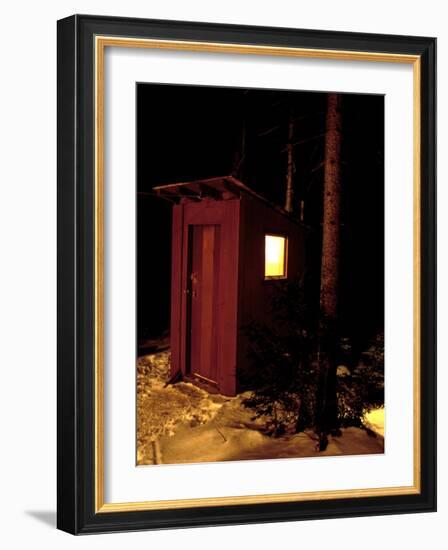 Outhouse at the Sub Sig Outing Club's Dickerman Cabin, New Hampshire, USA-Jerry & Marcy Monkman-Framed Photographic Print