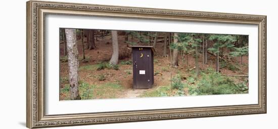 Outhouse in a Forest, Adirondack Mountains, New York State, USA-null-Framed Photographic Print